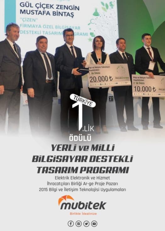 TET Ar-Ge Proje Pazarı 2015 birincilik ödülü sahnede, ÇİZEN programı